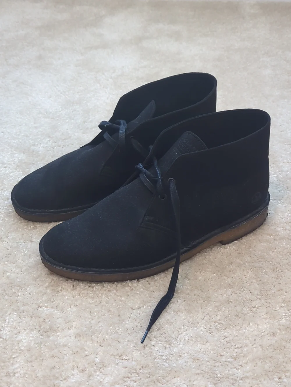 Clark Desert Black Faux Suede Chukka Boots - Men
